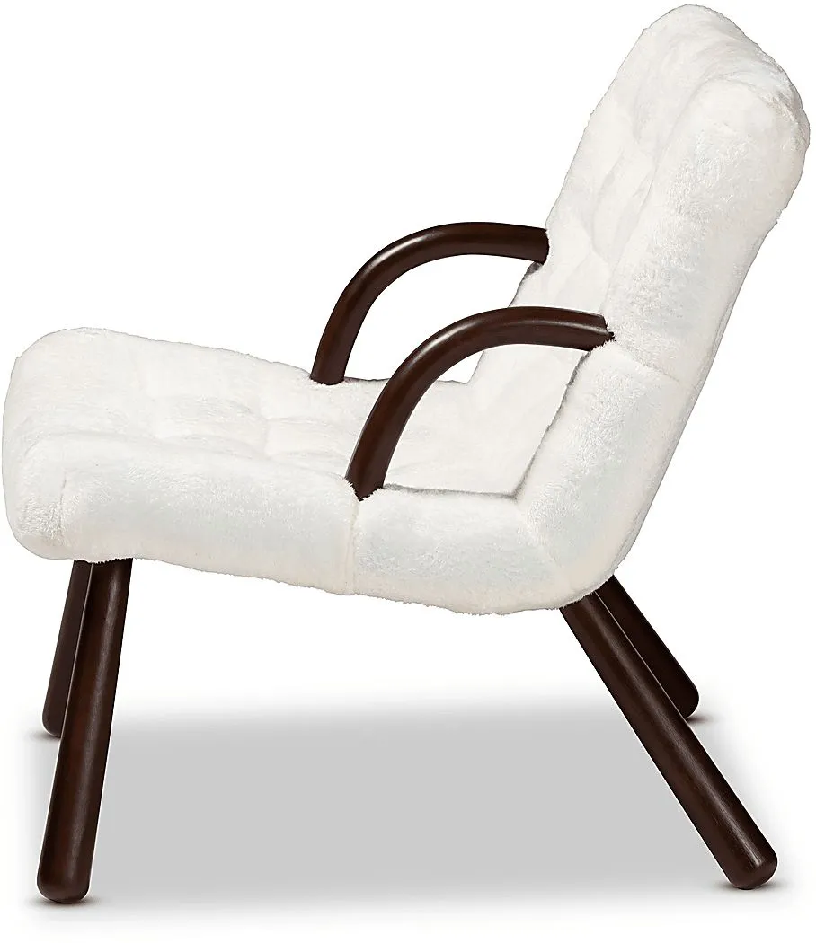 Alyso White Accent Chair