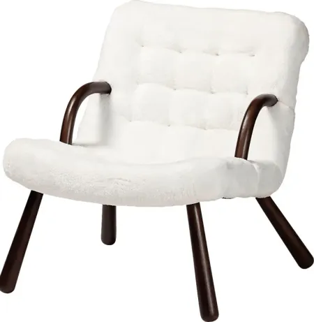Alyso White Accent Chair