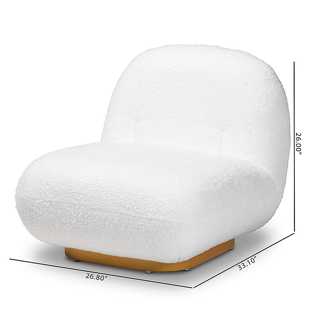 Avisan White Accent Chair
