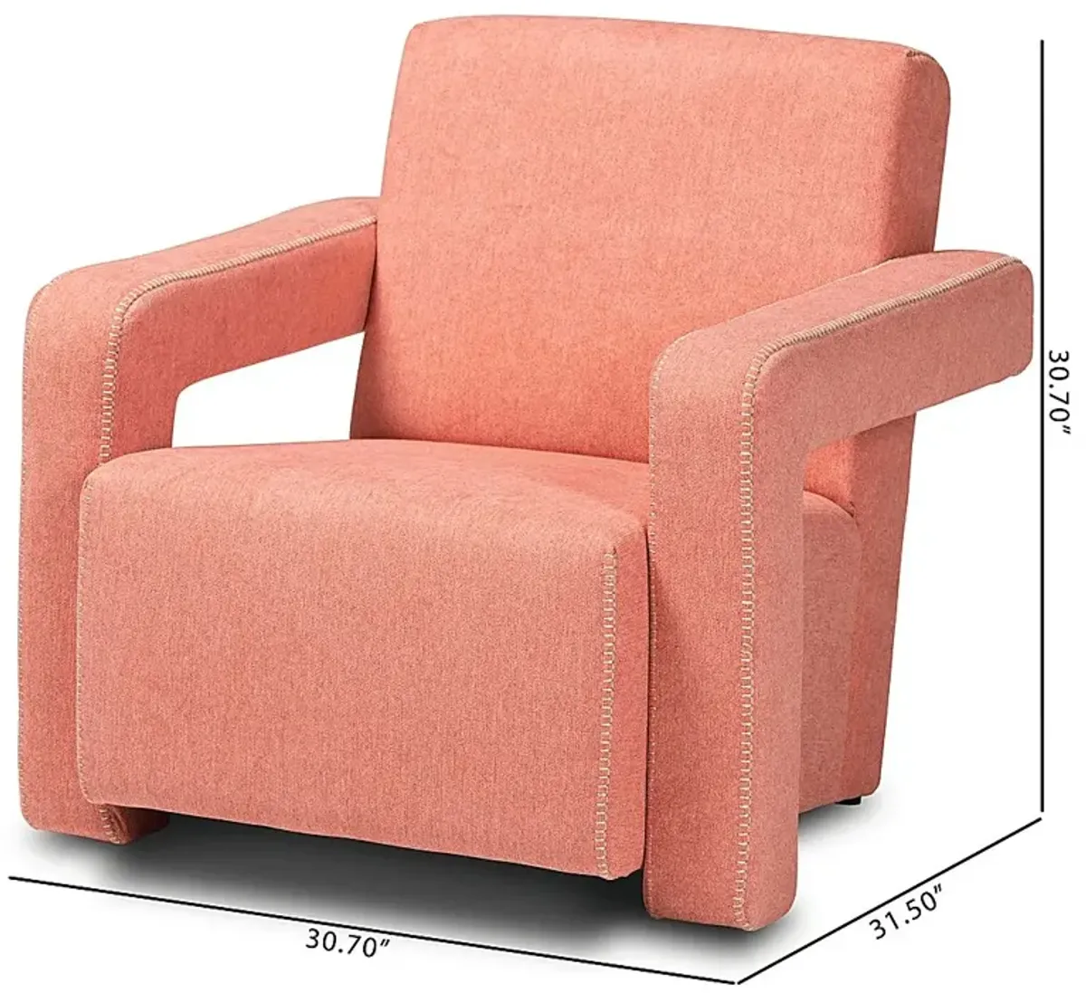 Ediane Light Red Accent Chair