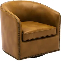 Colapissa Brown Swivel Arm Chair