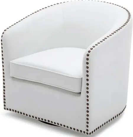 Colapissa White Swivel Arm Chair