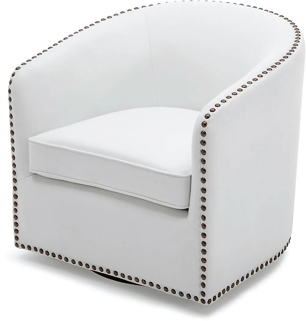 Colapissa White Swivel Arm Chair