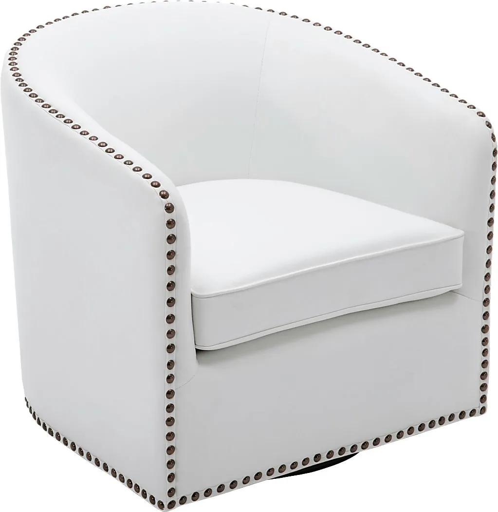 Colapissa White Swivel Arm Chair