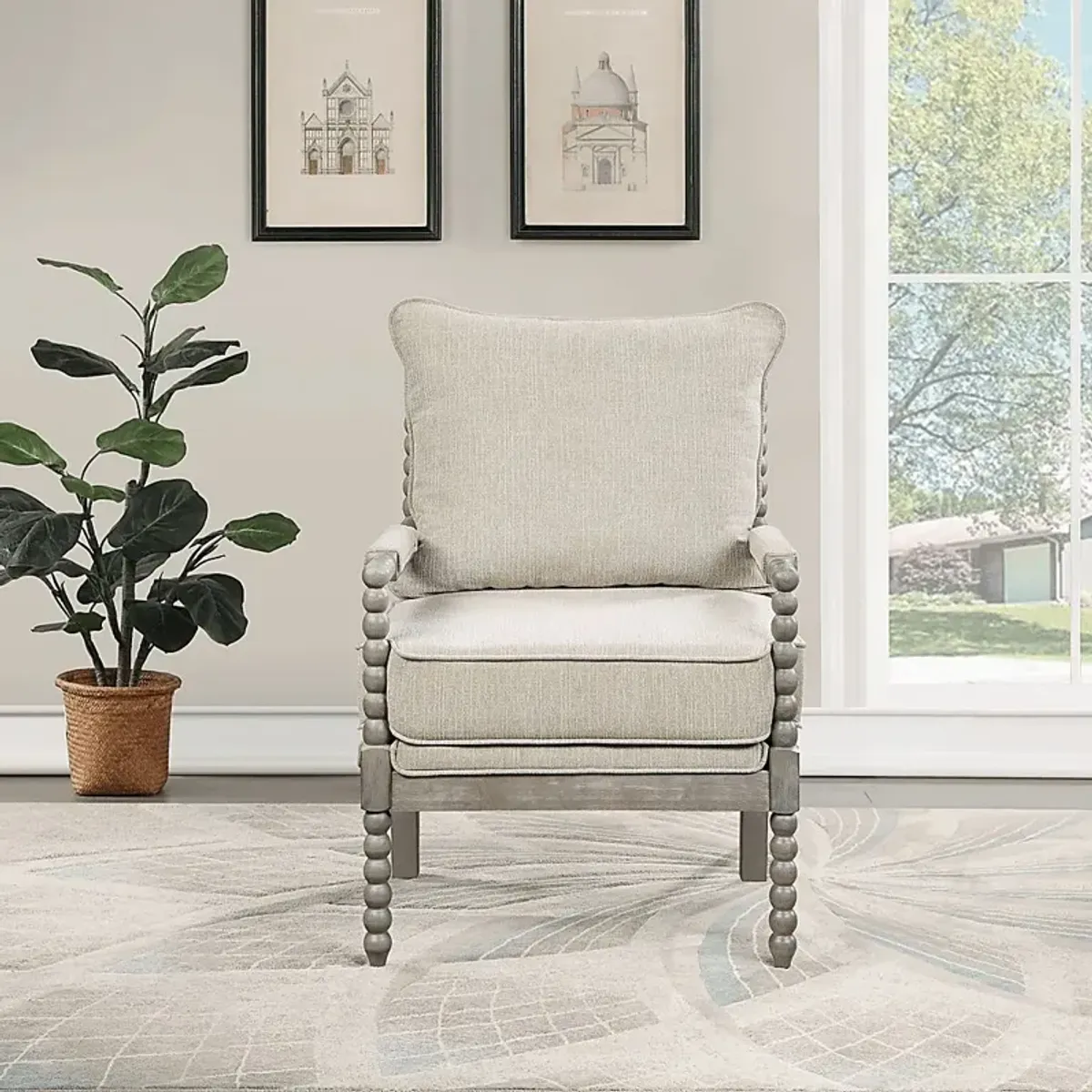 Avinelle Beige Accent Chair