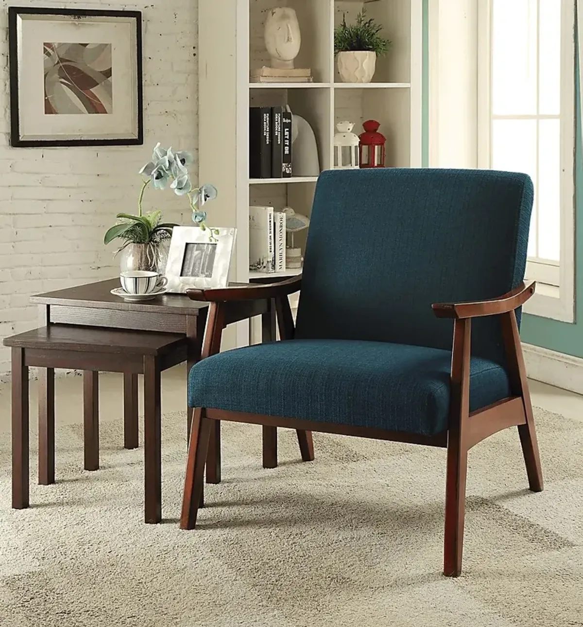 Avott Dark Blue Accent Chair