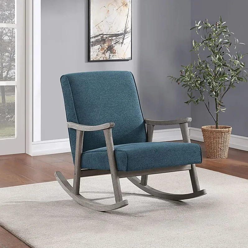 Eldonlee III Blue Rocker Chair