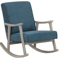 Eldonlee III Blue Rocker Chair