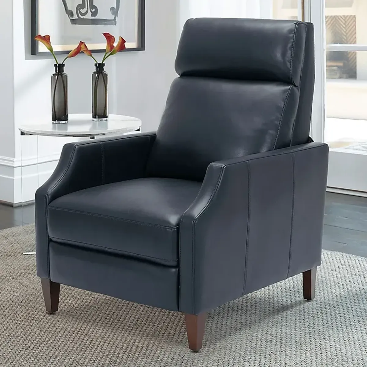 Grayview Blue Push Back Recliner