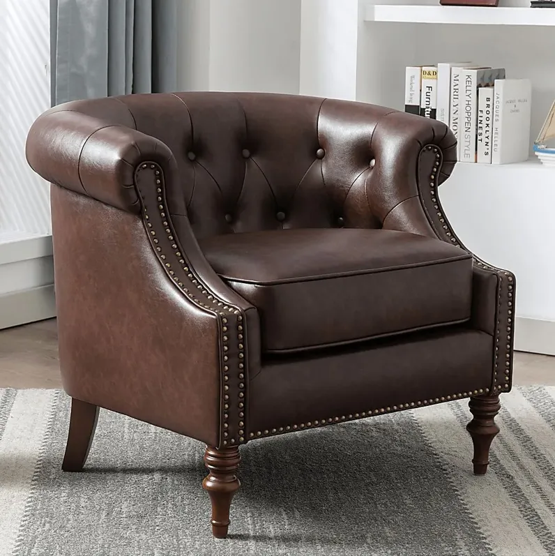 Pentro Brown Accent Chair