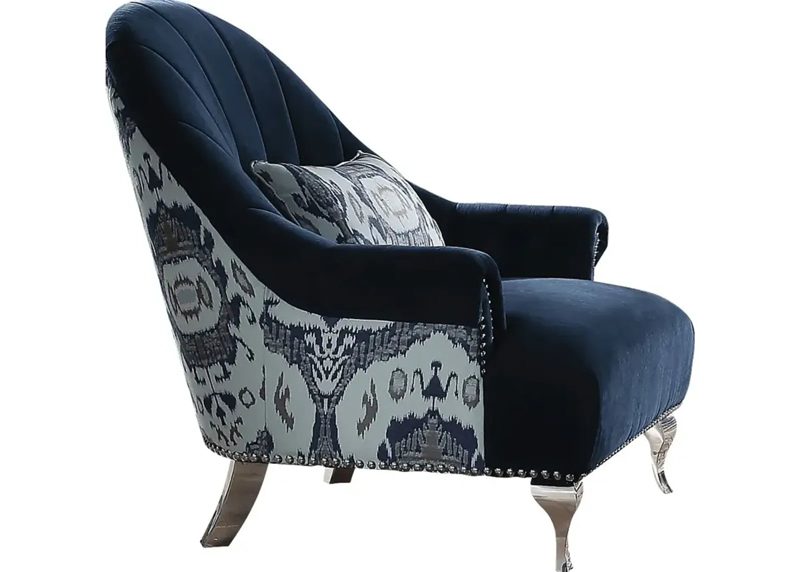 Berean Blue Accent Chair with Pillow