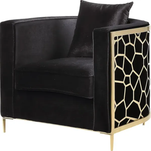 Buellton Black Accent Chair with Pillow