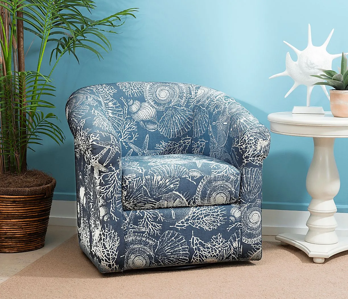 Tanith Blue Swivel Chair