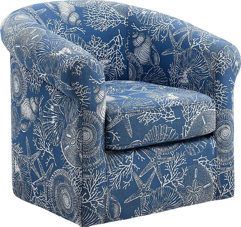 Tanith Blue Swivel Chair