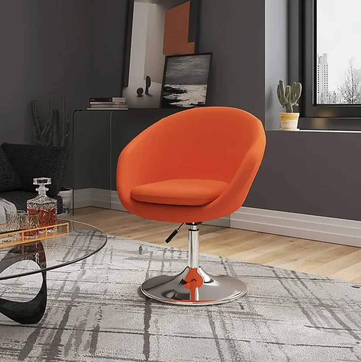 Sidener Orange Swivel Chair