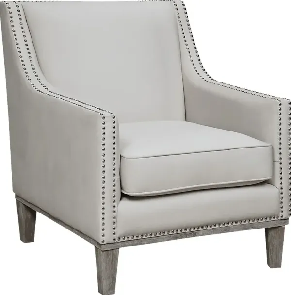 Seiner II White Accent Chair