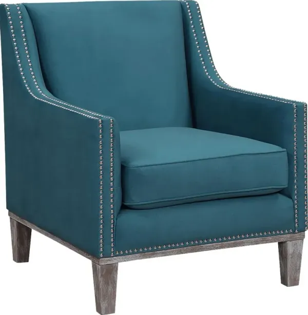 Seiner II Teal Accent Chair