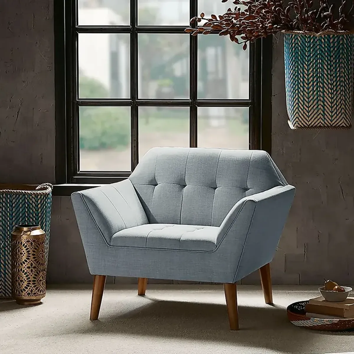 Carrere Light Blue Accent Chair