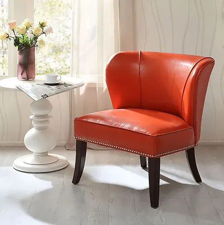 Wallach Orange Armless Accent Chair