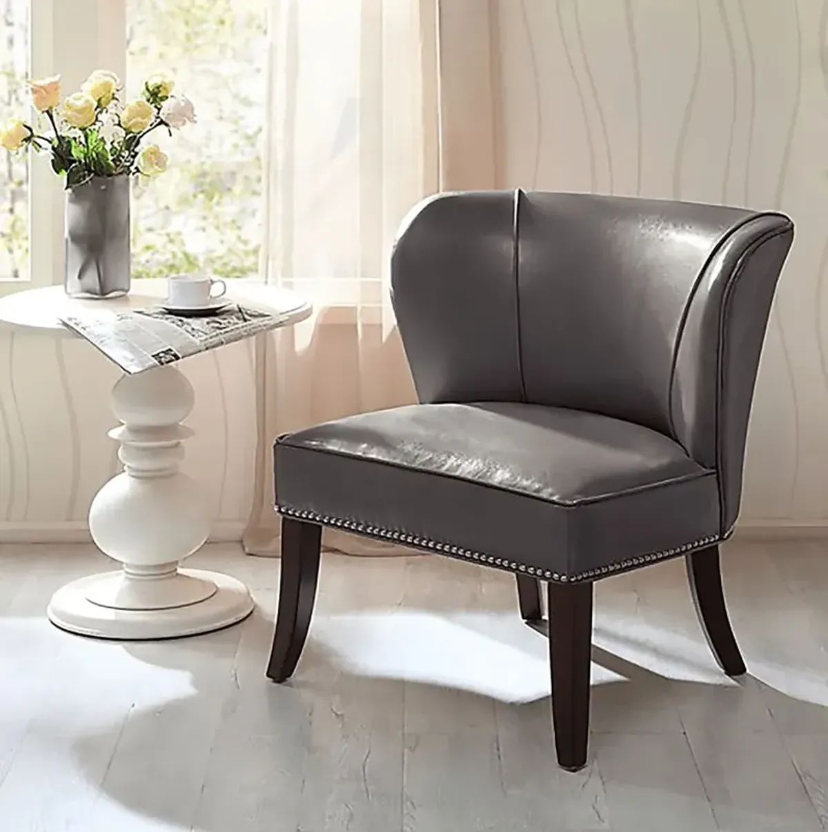 Wallach Gray Armless Accent Chair