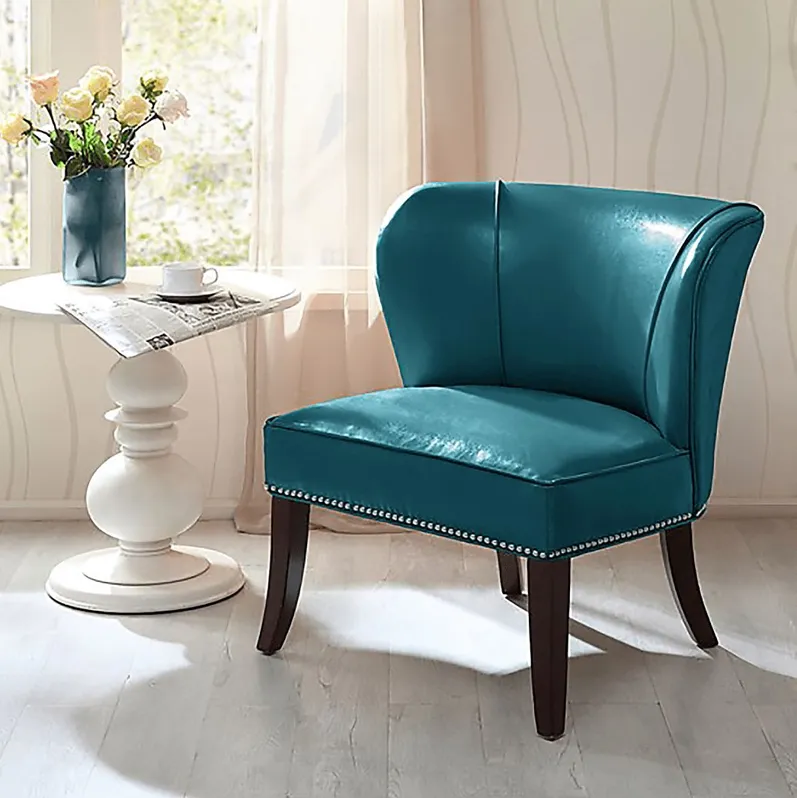 Wallach Blue Armless Accent Chair