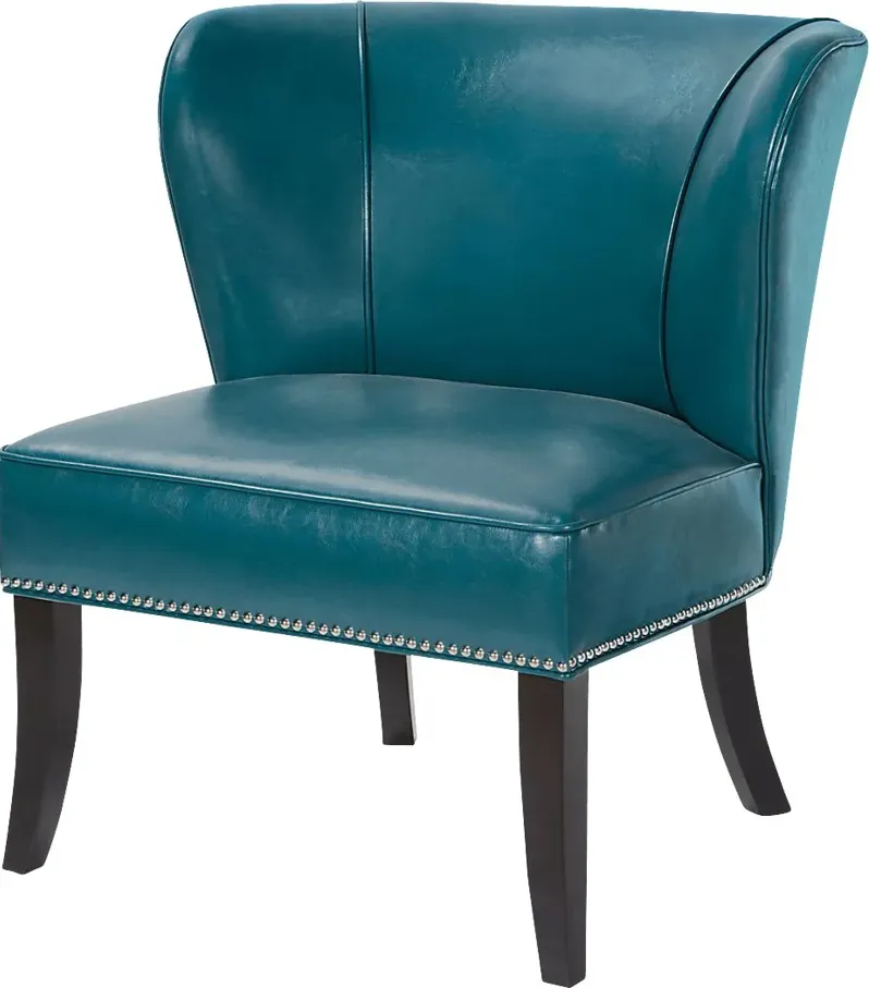 Wallach Blue Armless Accent Chair