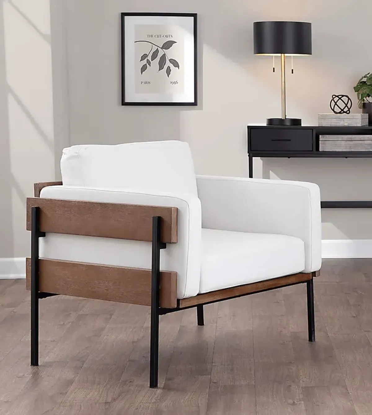 Clyburn V White Accent Chair