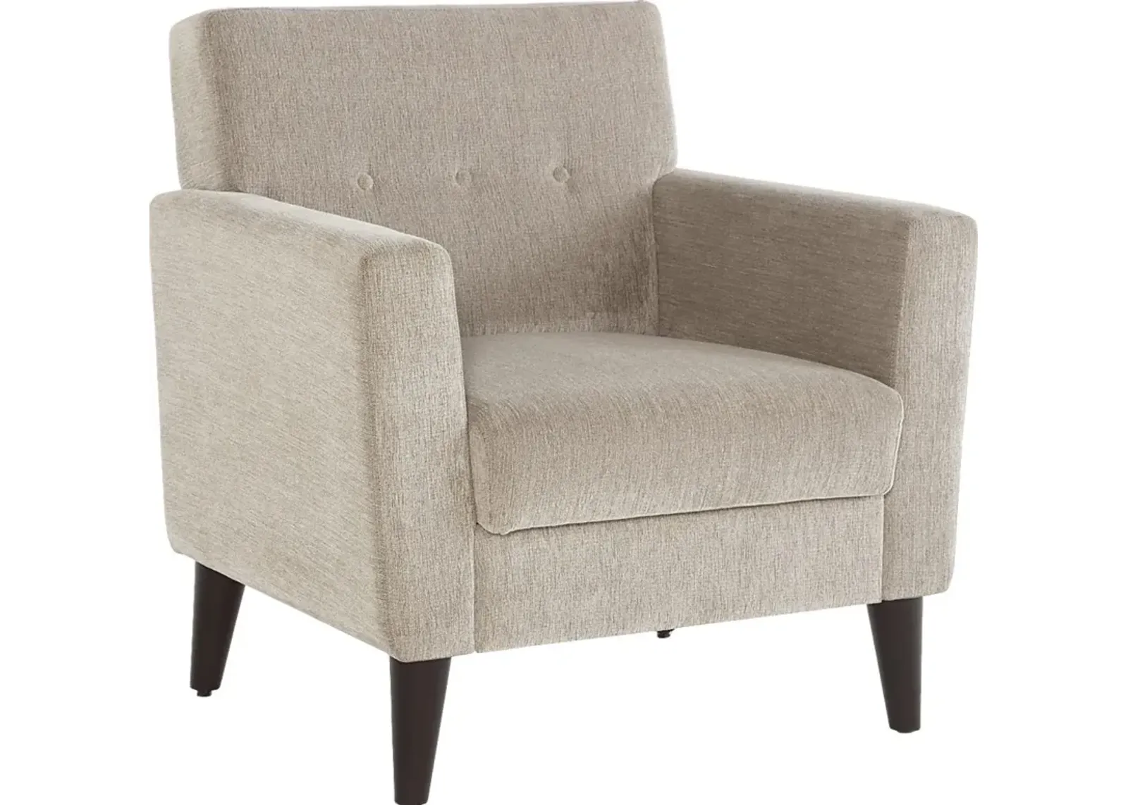 Zouave Beige Accent Chair and Ottoman