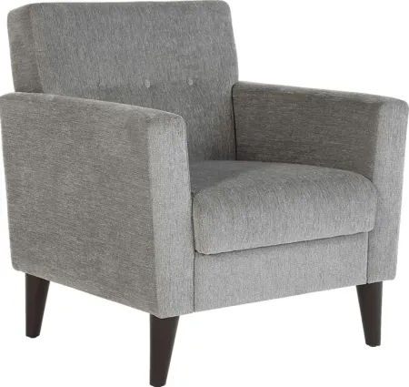 Zouave Gray Accent Chair and Ottoman
