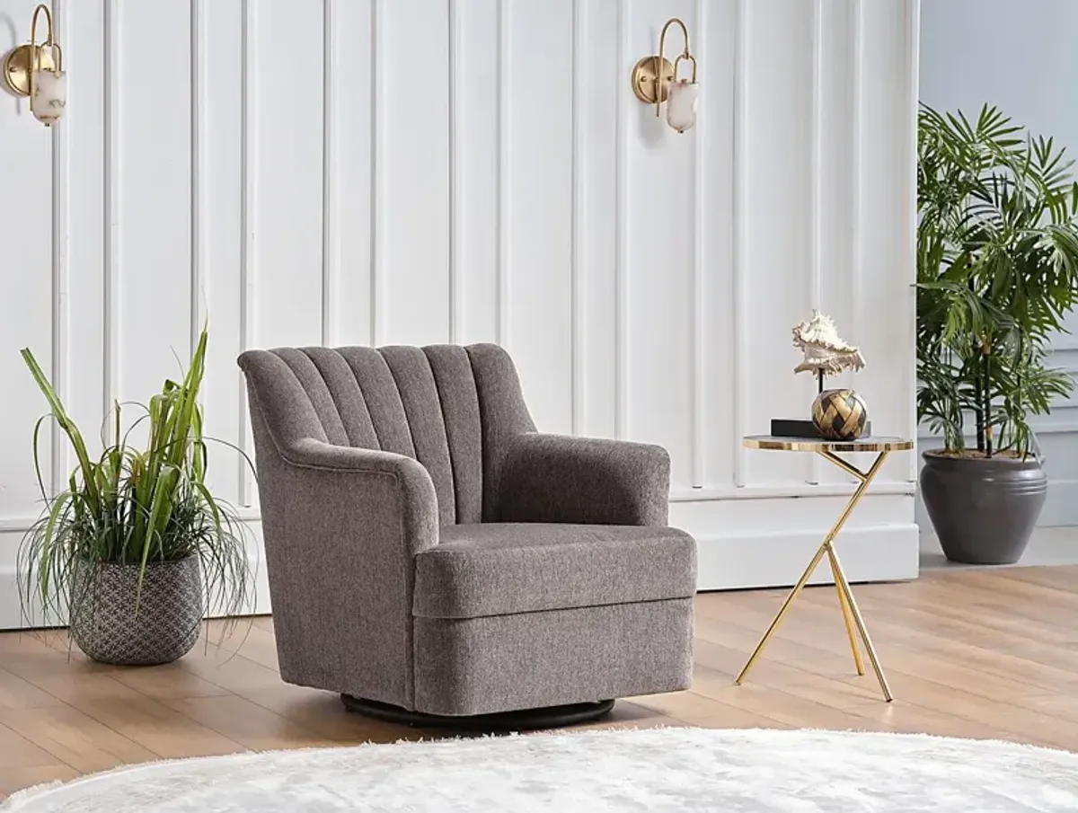 Oxon Dark Gray Swivel Accent Chair