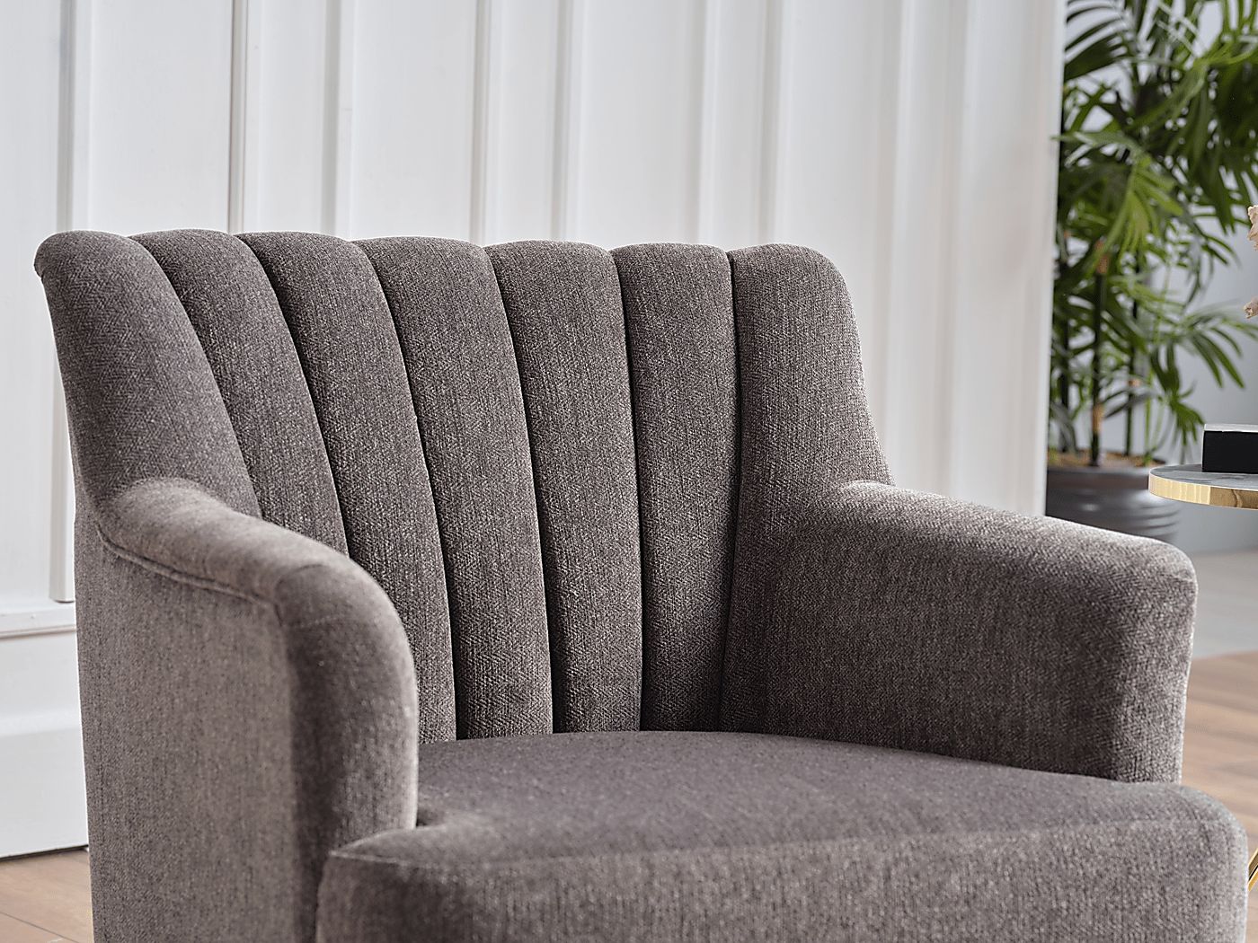 Oxon Dark Gray Swivel Accent Chair