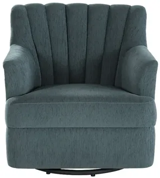 Oxon Blue Swivel Accent Chair