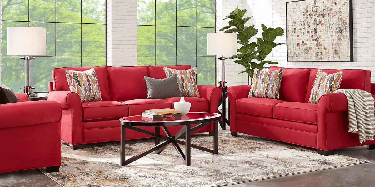 Bellingham Cardinal Microfiber 7 Pc Living Room with Sleeper Sofa