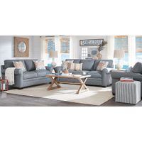 Bellingham Denim Textured 7 Pc Living Room with Sleeper Sofa