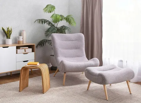 Cloueran Gray Accent Chair and Ottoman