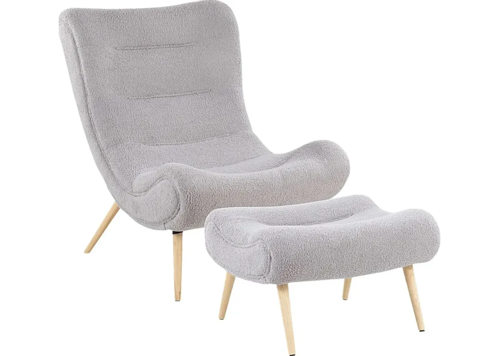 Cloueran Gray Accent Chair and Ottoman