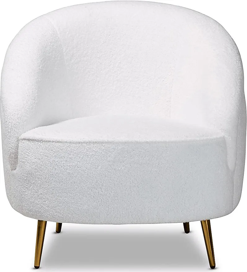 Alisen White Accent Chair