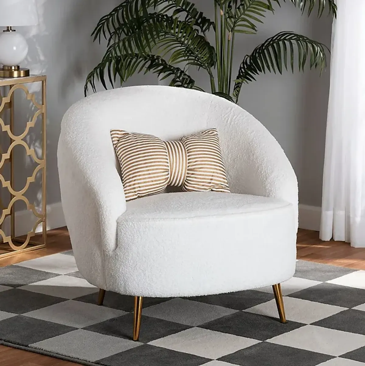 Alisen White Accent Chair