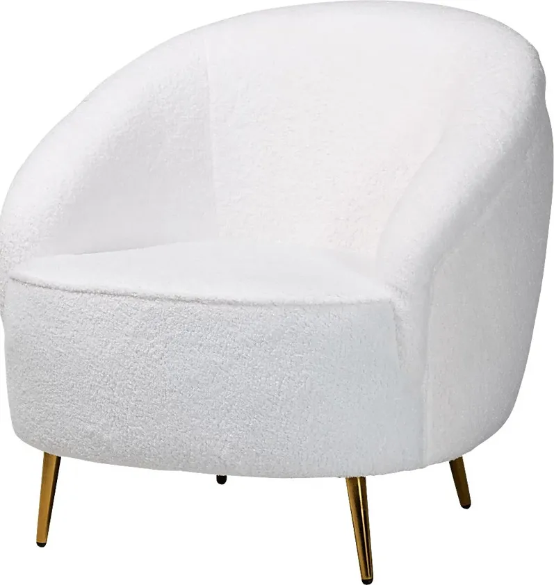 Alisen White Accent Chair