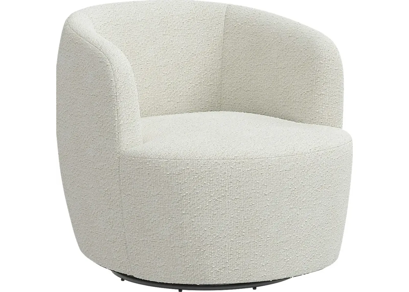 Elloran White Swivel Accent Chair