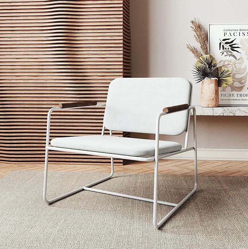 Drozan White Accent Chair