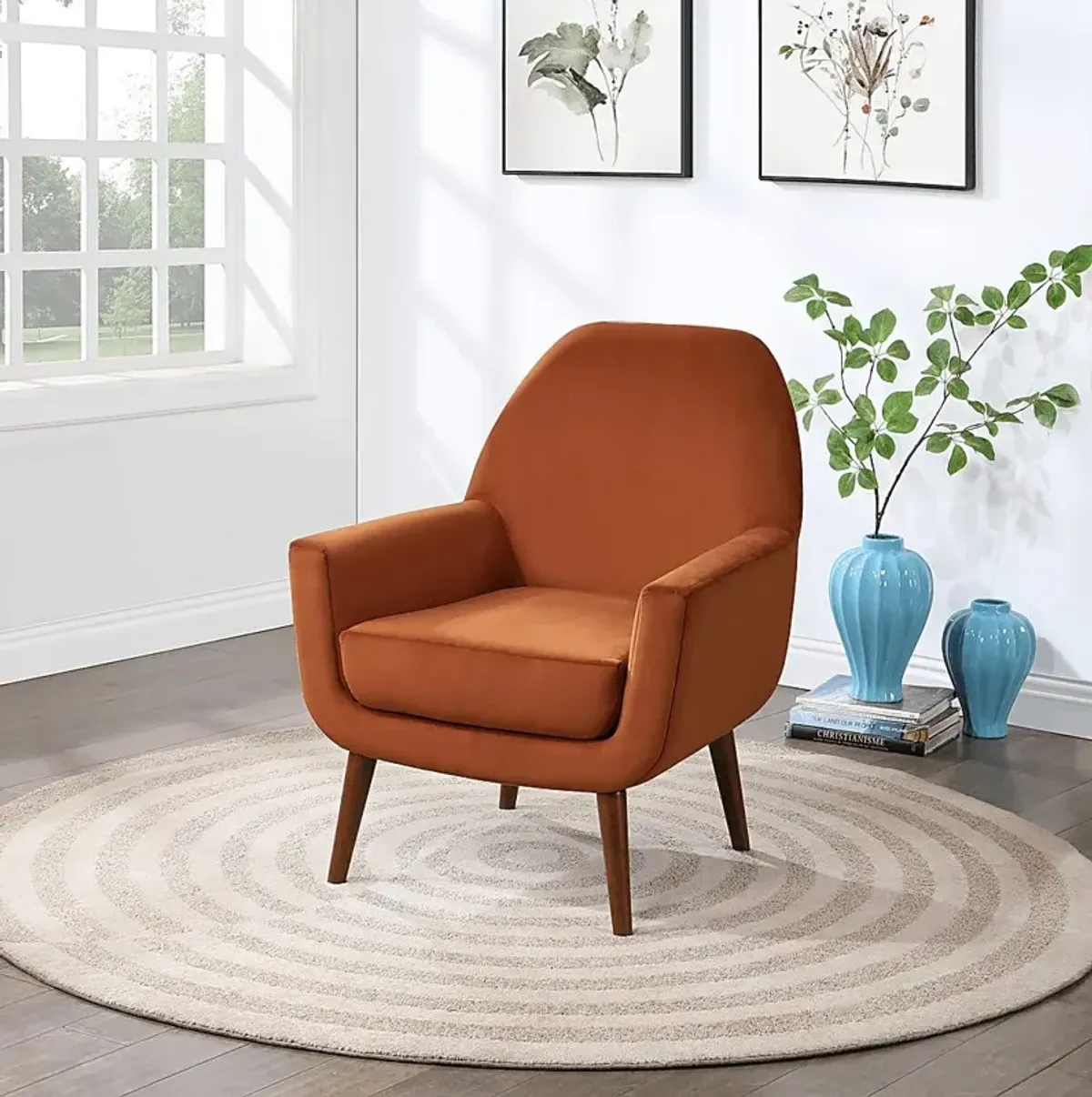 Canemah Orange Accent Chair