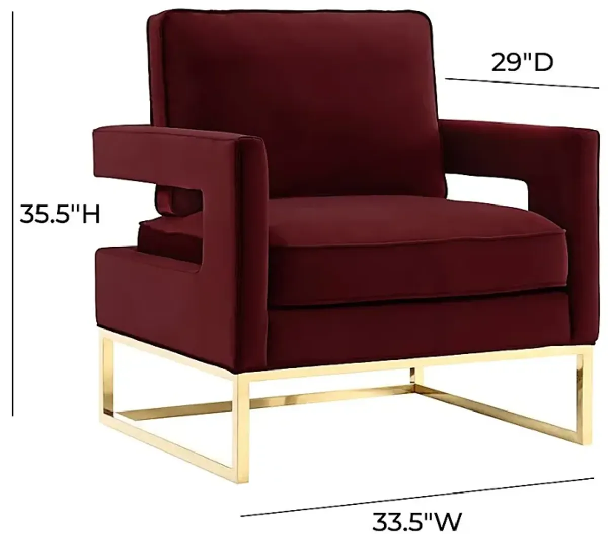 Belldid II Maroon Accent Chair