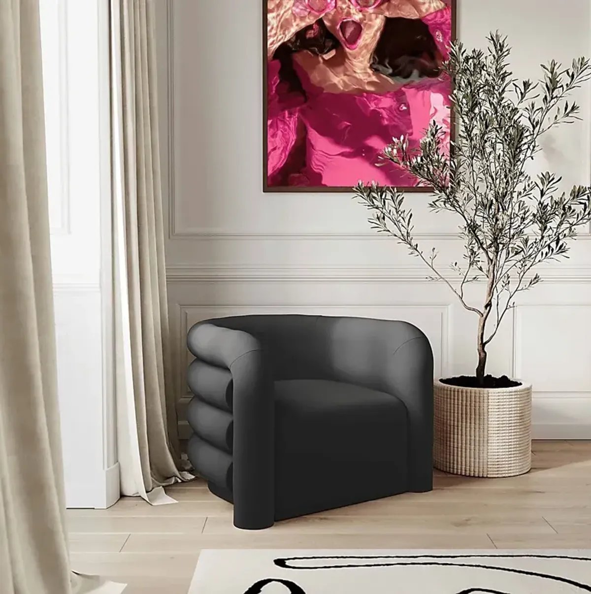 Braymer Black Accent Chair