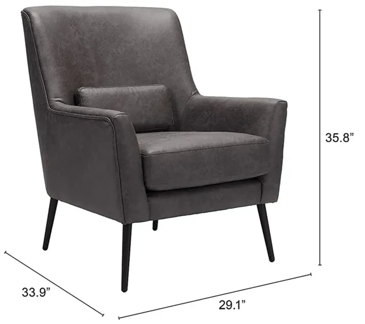 Eluesis Black Accent Chair