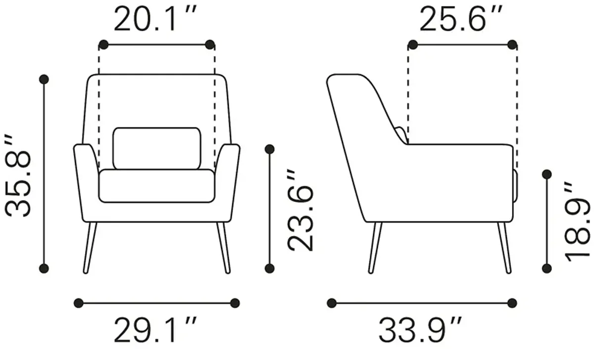 Eluesis Black Accent Chair