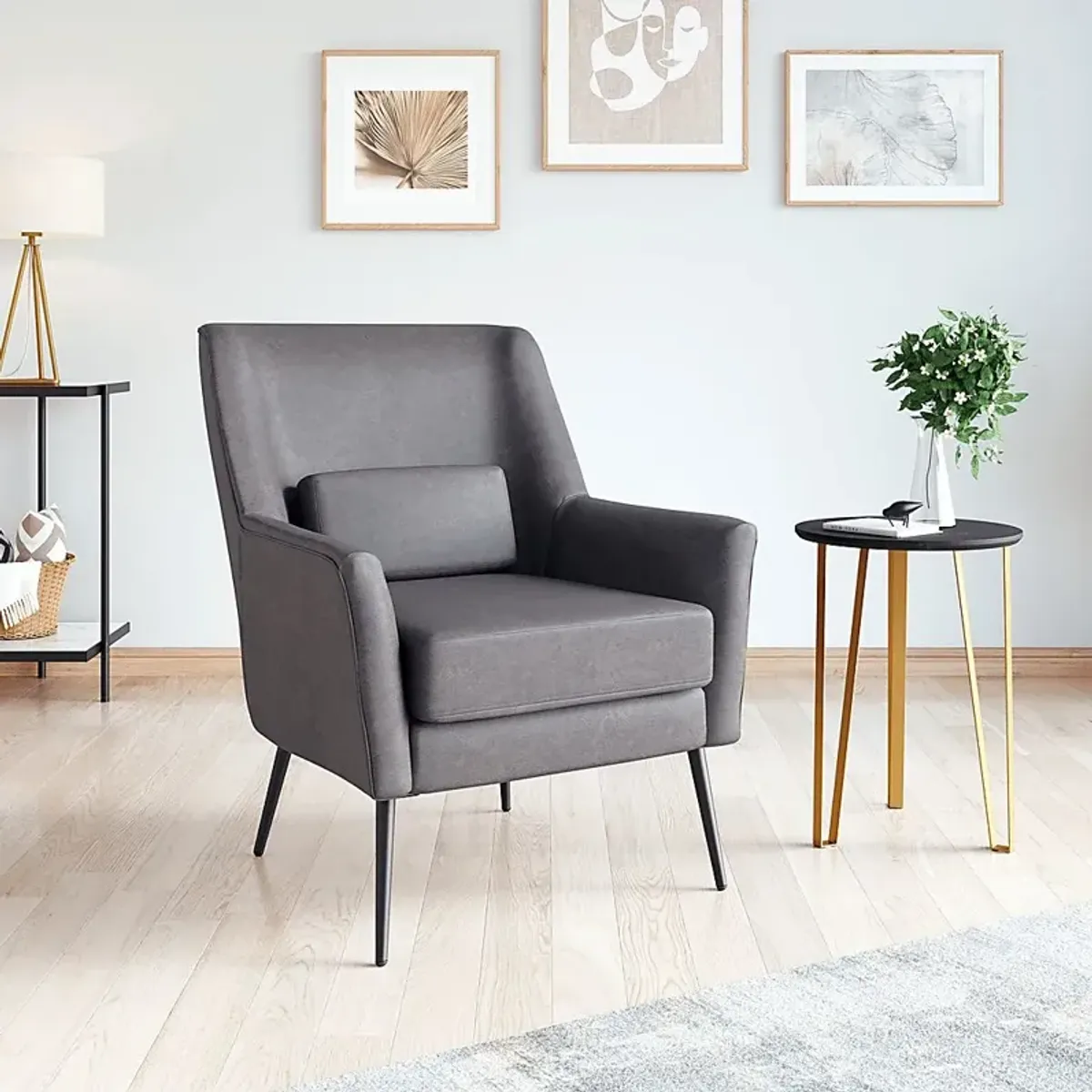 Eluesis Black Accent Chair