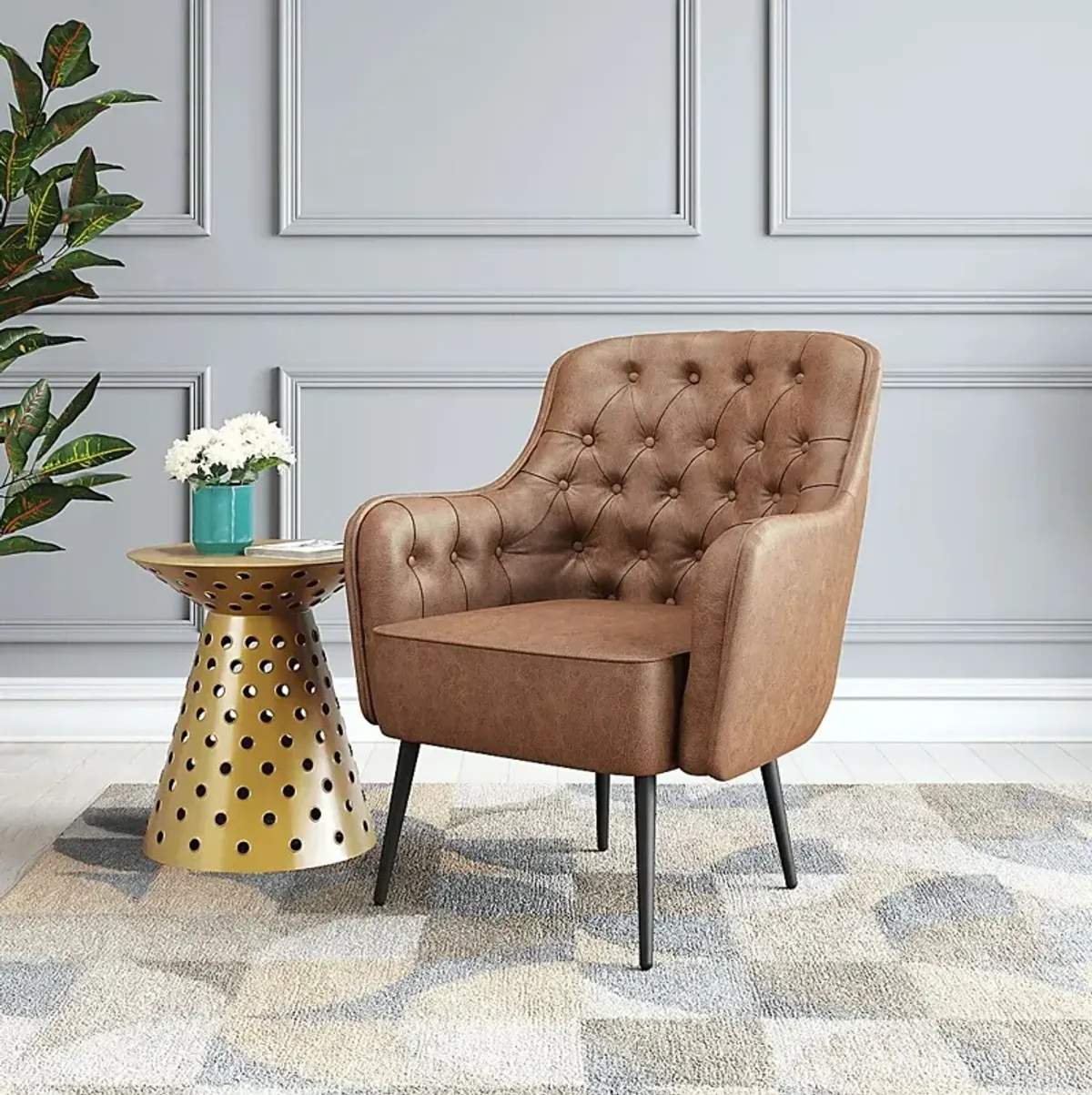 Habiet Brown Accent Chair