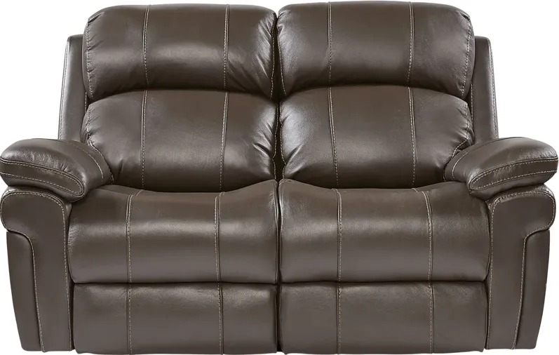 Trevino Place Chocolate Leather 5 Pc Living Room with Reclining Sofa