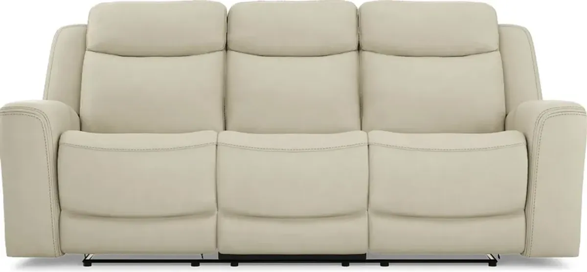 Davidson Platinum Leather 6 Pc Living Room with Dual Power Reclining Sofa